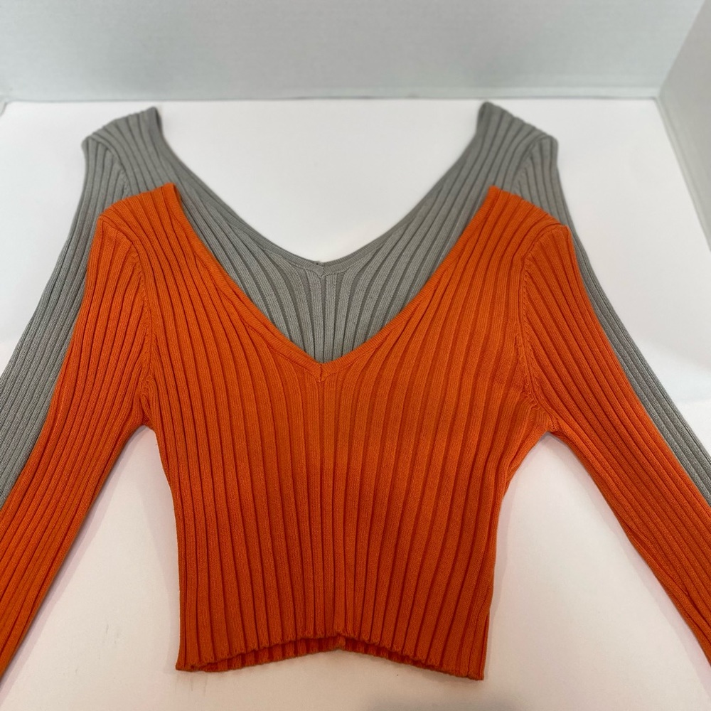 Hera Collection Rib V-neck Long Sleeve Crop Bundle